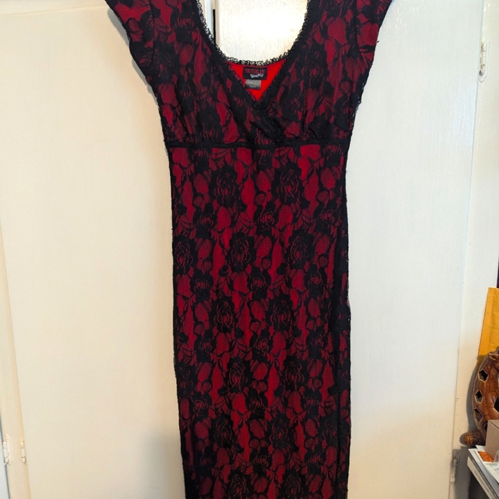 Beautiful Red Black Lace Dress!